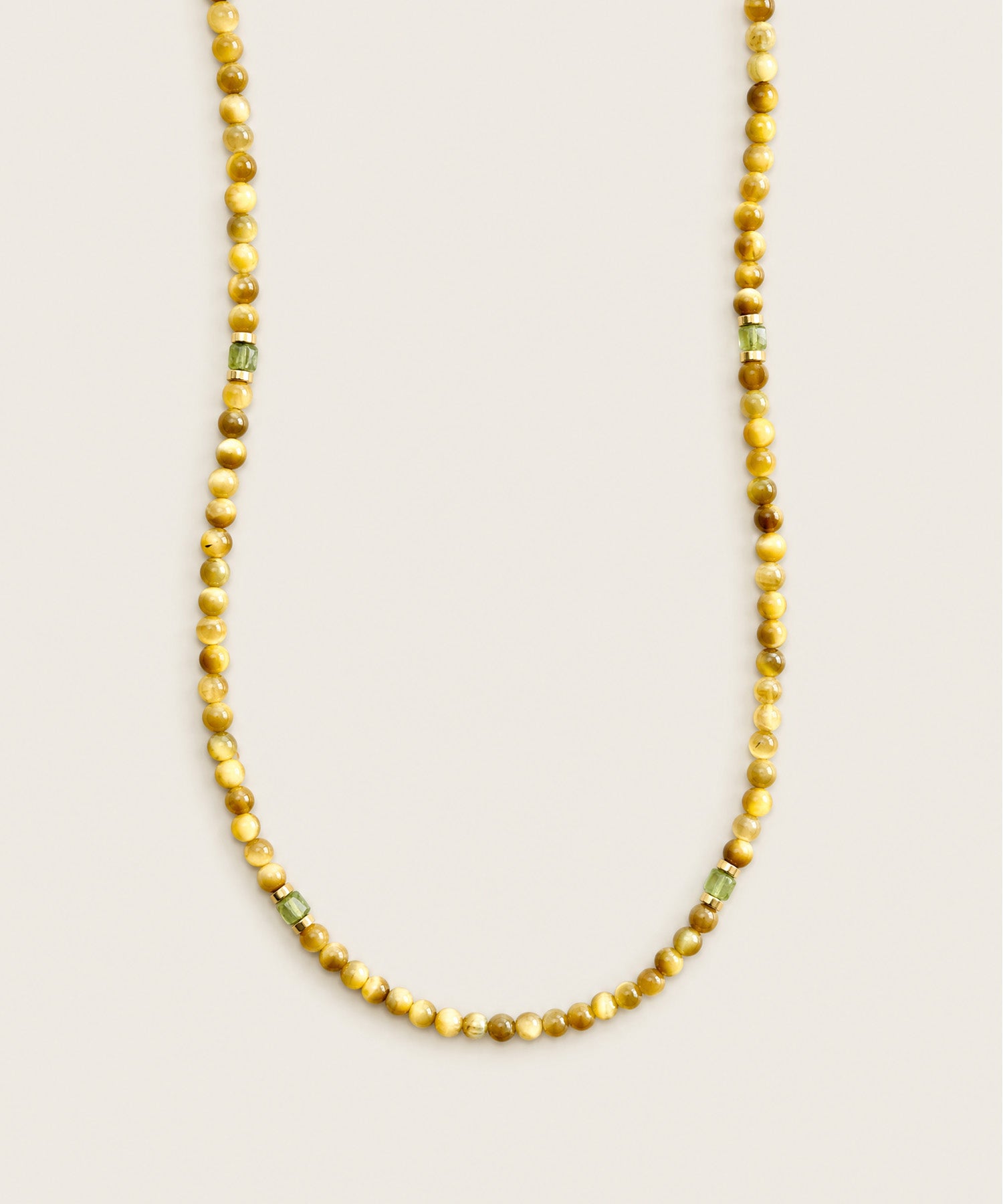 LEO WARRIOR NECKLACE WITH PERIDOT & GOLDEN TIGERS EYE (LIMITED-EDITION)