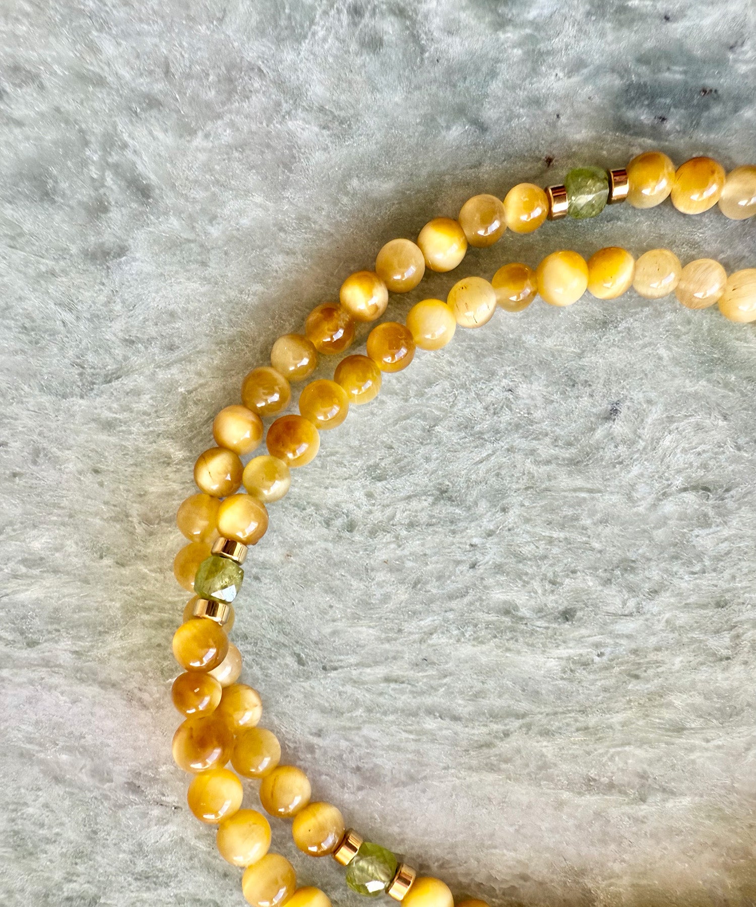 LEO WARRIOR NECKLACE WITH PERIDOT & GOLDEN TIGERS EYE (LIMITED-EDITION)