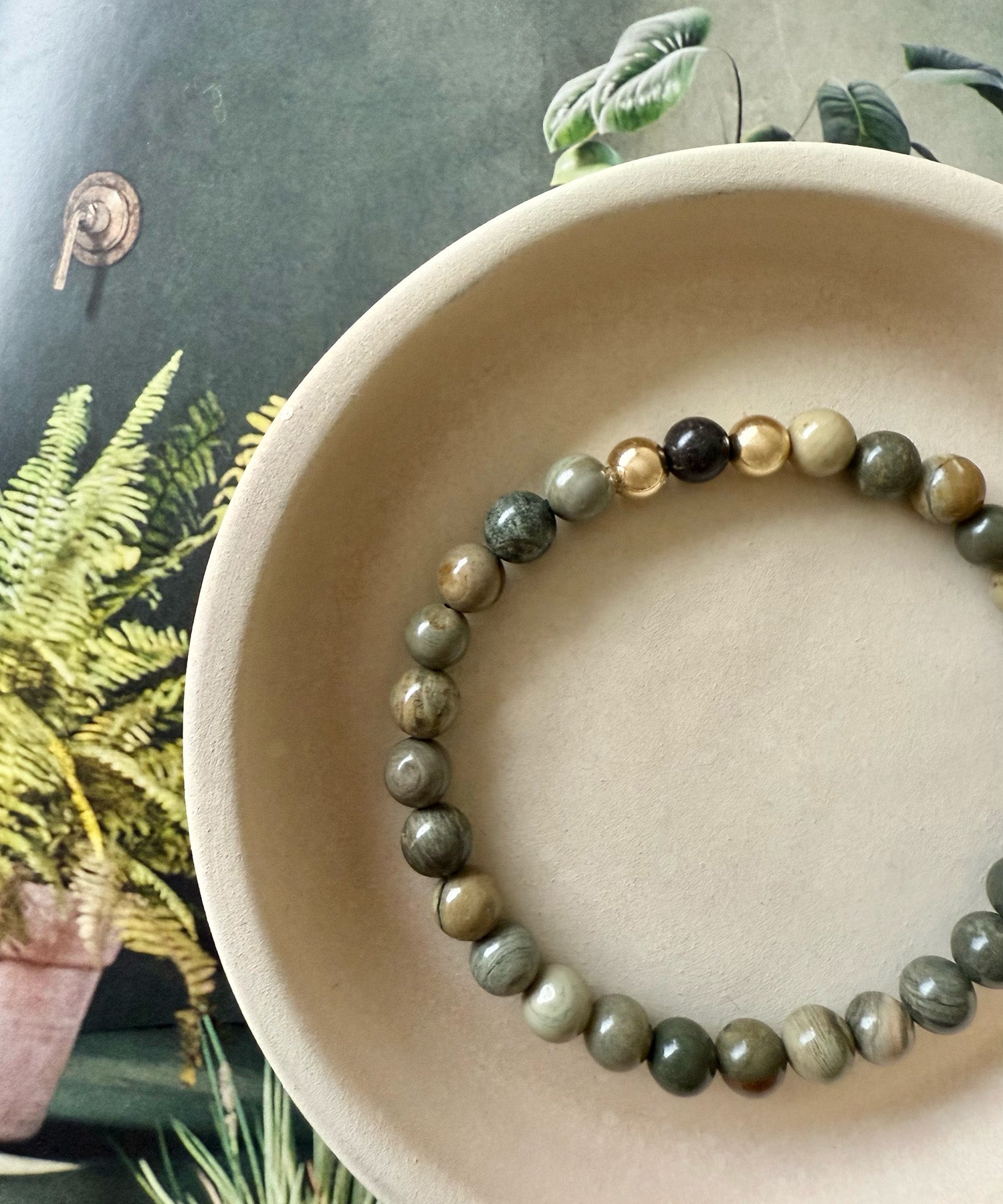 LIBRA TRANSFORMATION BRACELET WITH AUSTRALIAN MATRIX OPAL & SILVER LEAF JASPER
