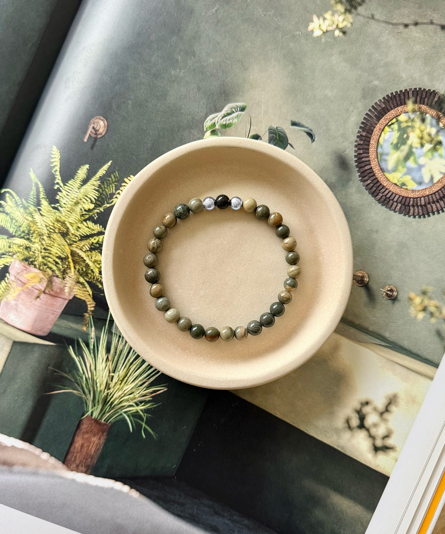 LIBRA TRANSFORMATION BRACELET WITH AUSTRALIAN MATRIX OPAL & SILVER LEAF JASPER