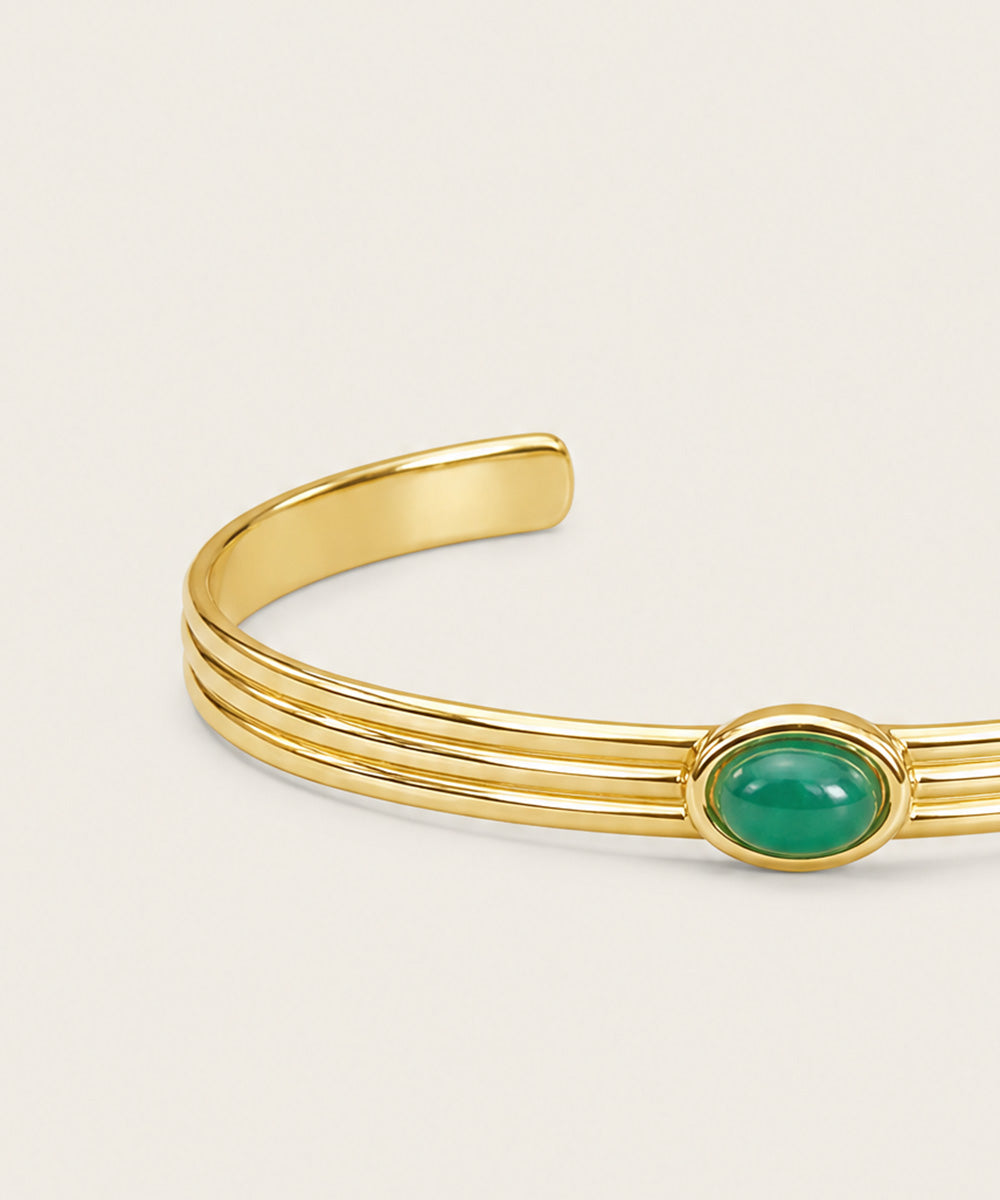 NEW BEGINNINGS CUFF BRACELET WITH AVENTURINE (LIMITED-EDITION)