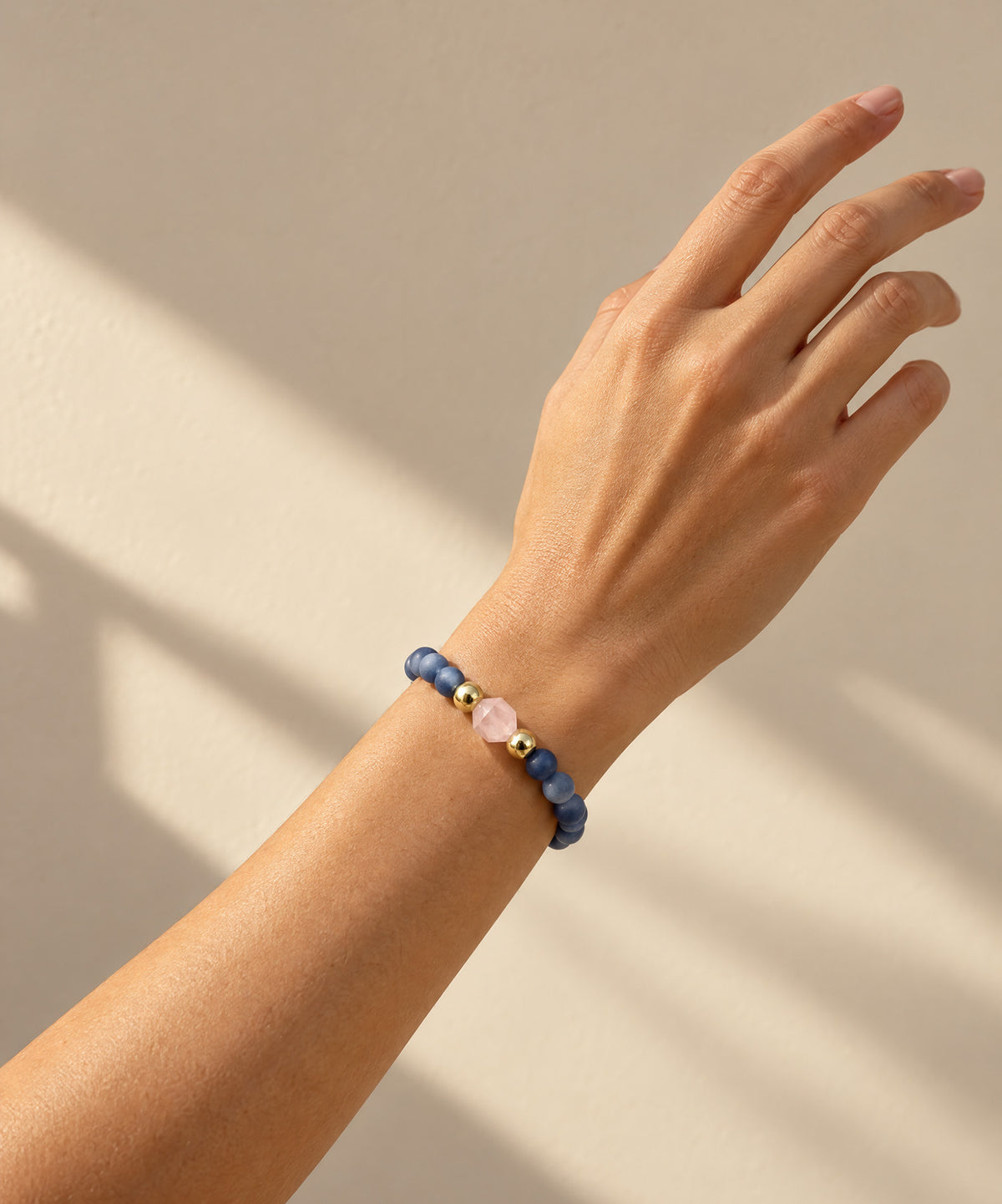 NURTURER BRACELET WITH ROSE QUARTZ & AVENTURINE