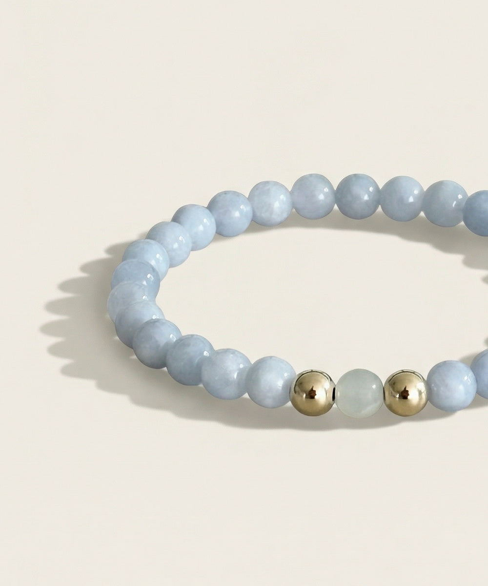 NURTURING MOON BRACELET WITH MOONSTONE & AQUAMARINE