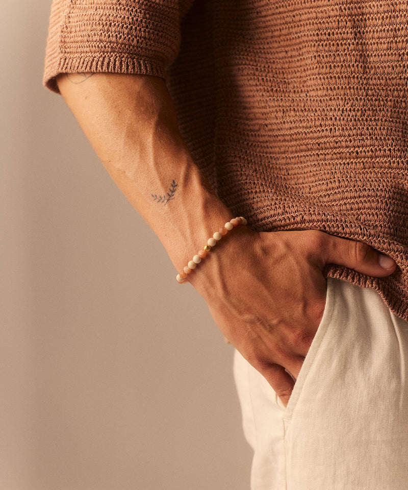 PEACEFUL BLISS BRACELET WITH SUNSTONE & FOSSIL CORAL