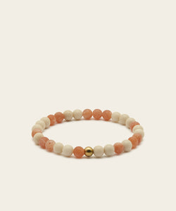 PEACEFUL BLISS BRACELET WITH SUNSTONE & FOSSIL CORAL