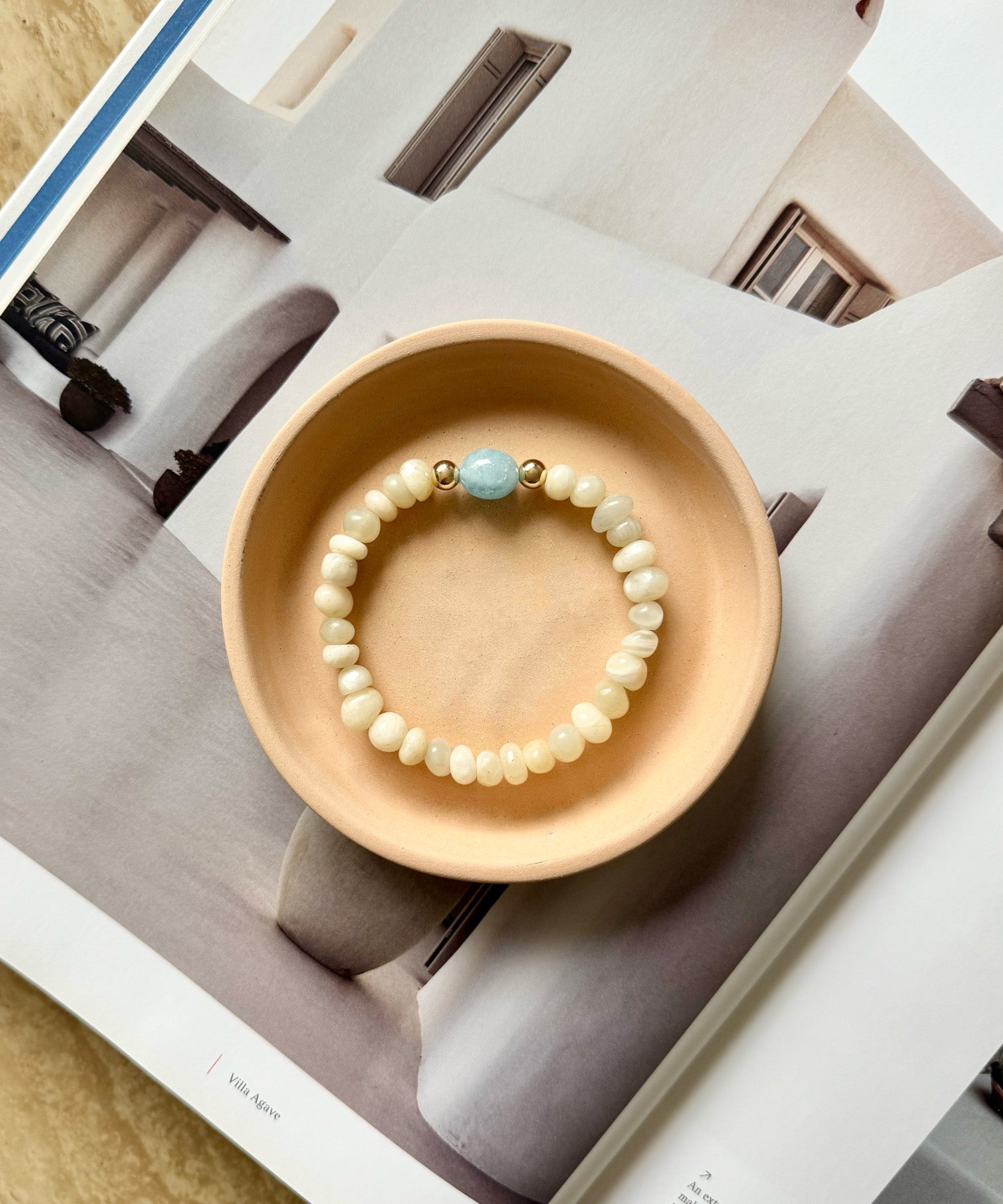 PISCES NEW BEGINNINGS BRACELET WITH AQUAMARINE & MOONSTONE (SUMMER EDITION)