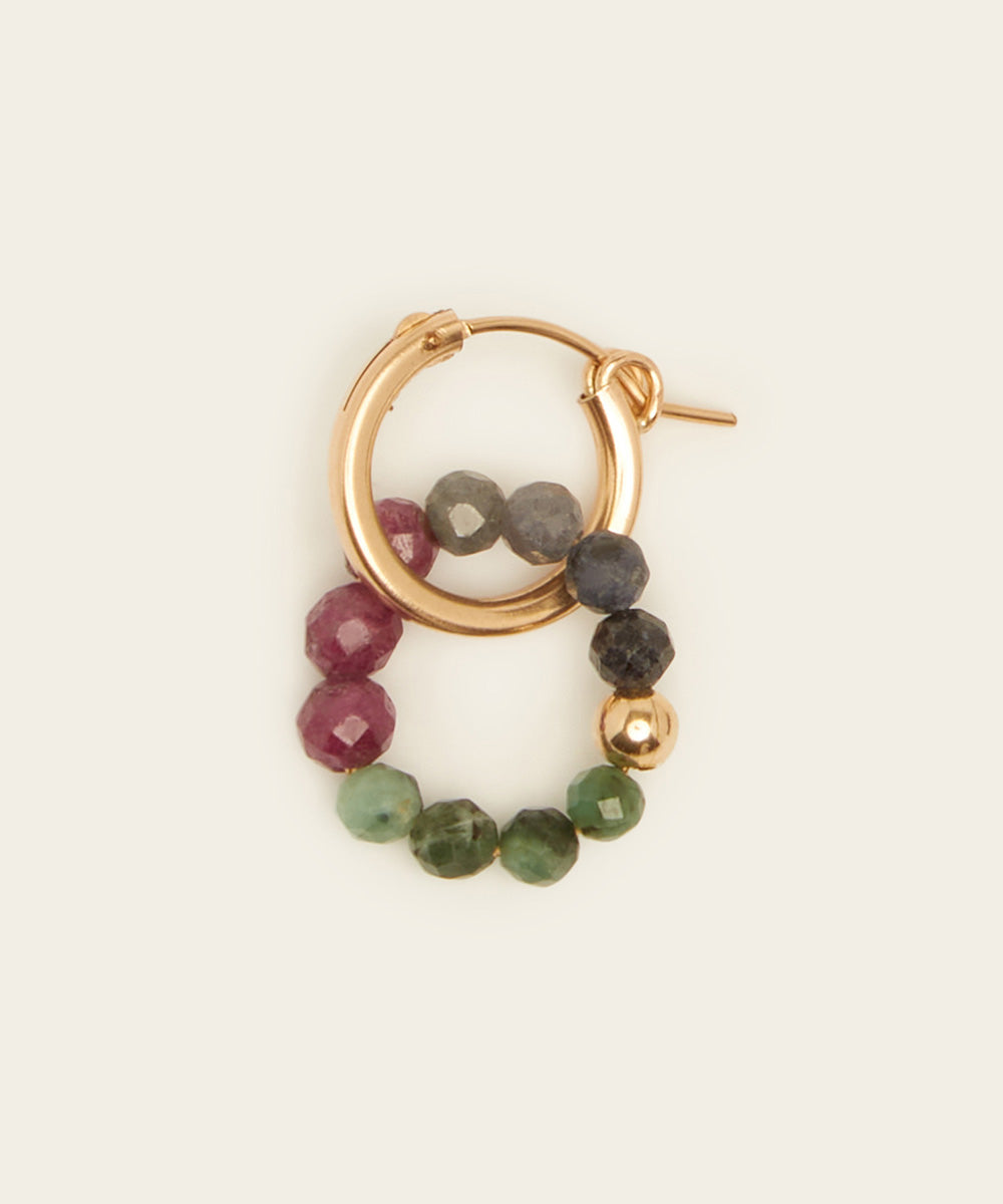PRECIOUS ENERGY EARRINGS WITH EMERALD, RUBY & SAPPHIRE