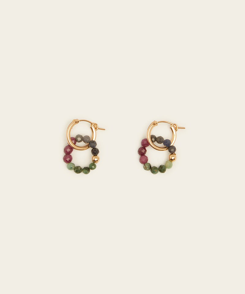 PRECIOUS ENERGY EARRINGS WITH EMERALD, RUBY & SAPPHIRE