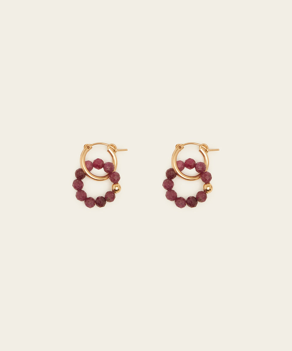 PRECIOUS LOVE EARRINGS WITH RUBY
