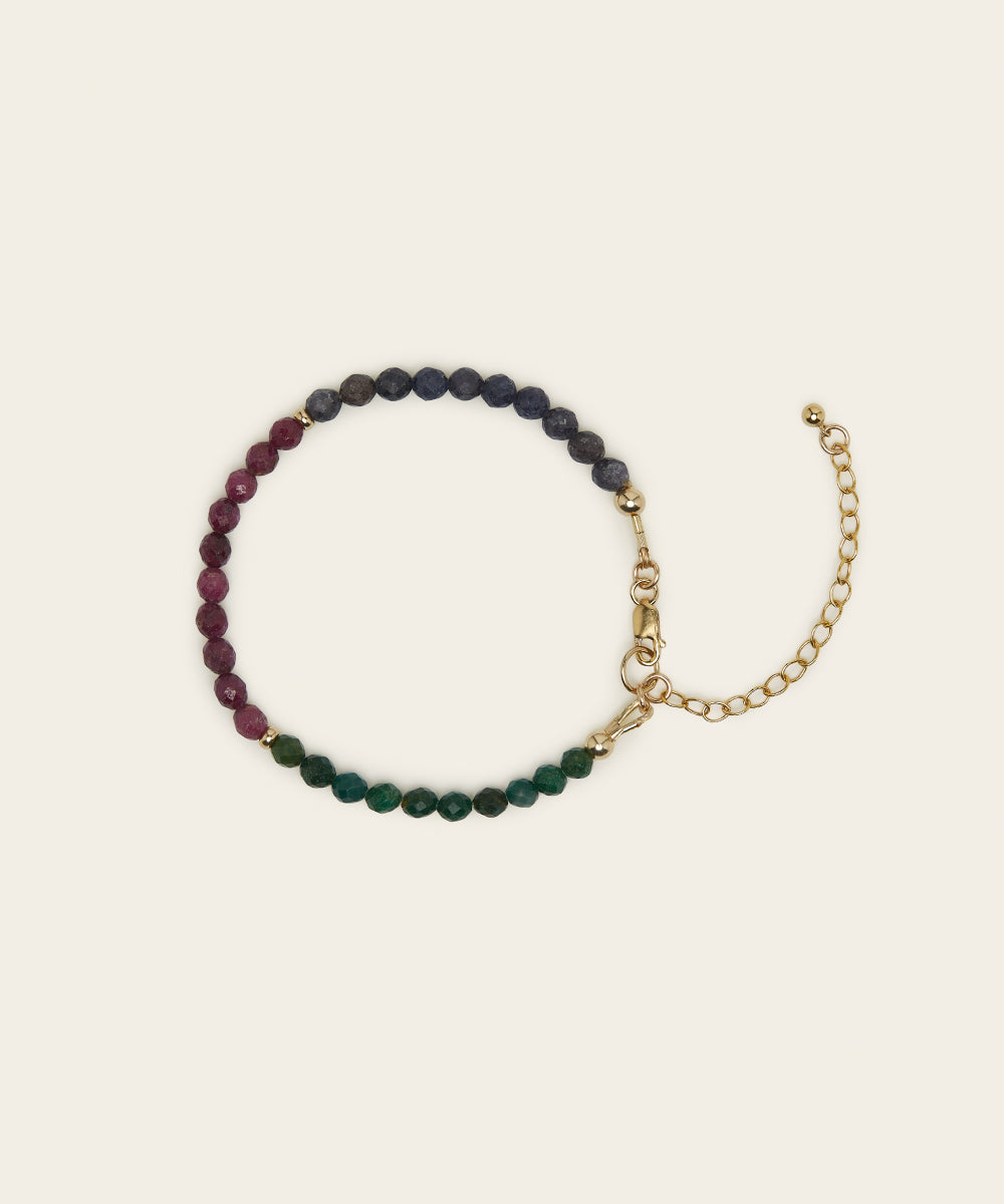 PRECIOUS ENERGY BRACELET WITH EMERALD, RUBY & SAPPHIRE