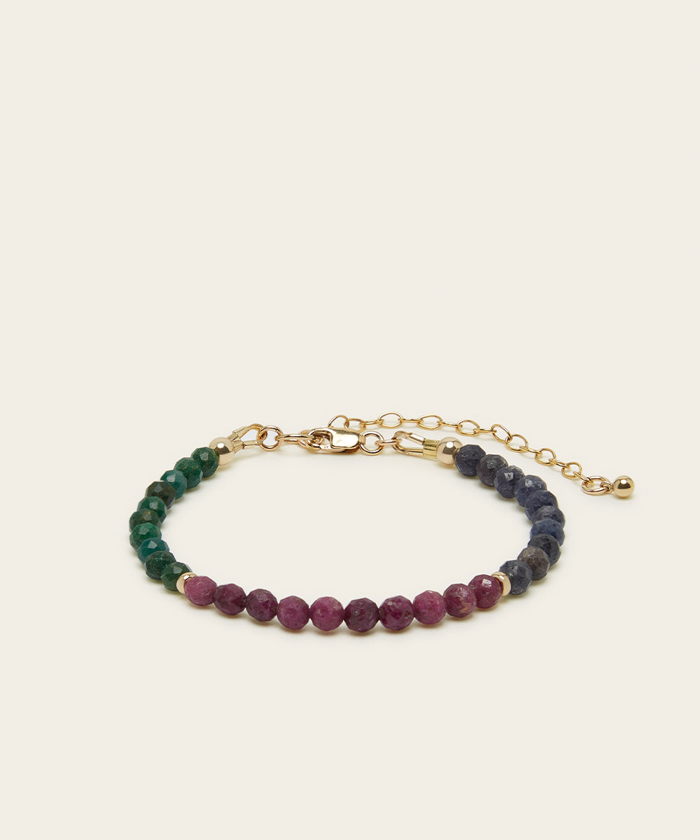 PRECIOUS ENERGY BRACELET WITH EMERALD, RUBY & SAPPHIRE