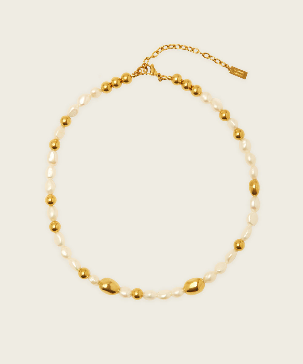 PRIMAL SAGE NECKLACE WITH PEARLS