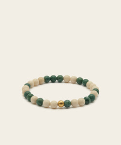 PROSPEROUS ADVENTURER BRACELET WITH BURMESE JADE & FOSSIL CORAL