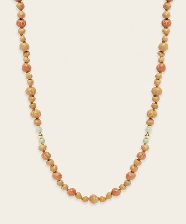 RAW ABUNDANCE NECKLACE WITH ZAPOTEC CLAY & BURMESE JADE (LIMITED EDITION)