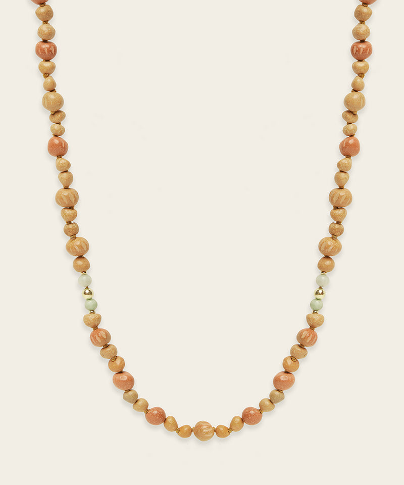 RAW ABUNDANCE NECKLACE WITH ZAPOTEC CLAY & BURMESE JADE (LIMITED EDITION)