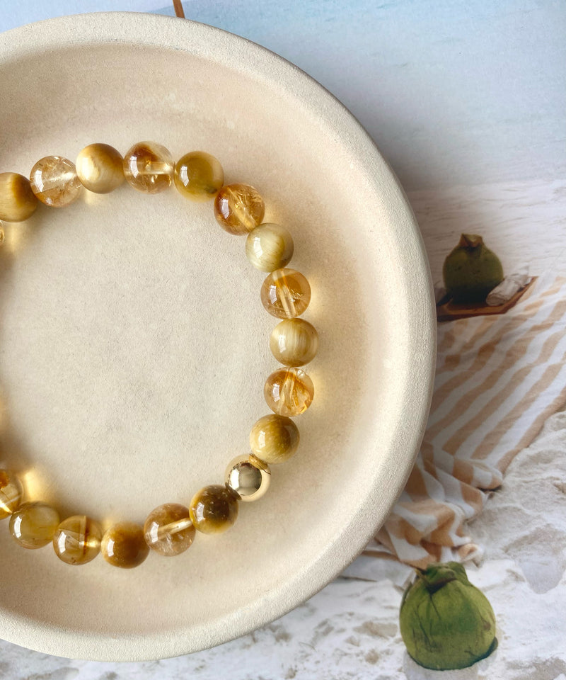 SCORPIO LIGHT ENERGY BRACELET WITH CITRINE & GOLDEN TIGER'S EYE