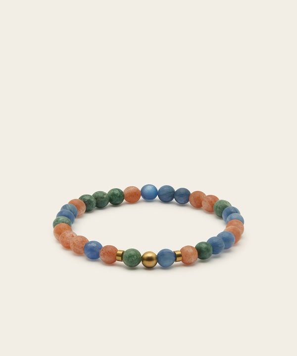 SUMMER SOLSTICE BRACELET WITH KYANITE, SUNSTONE & JADE