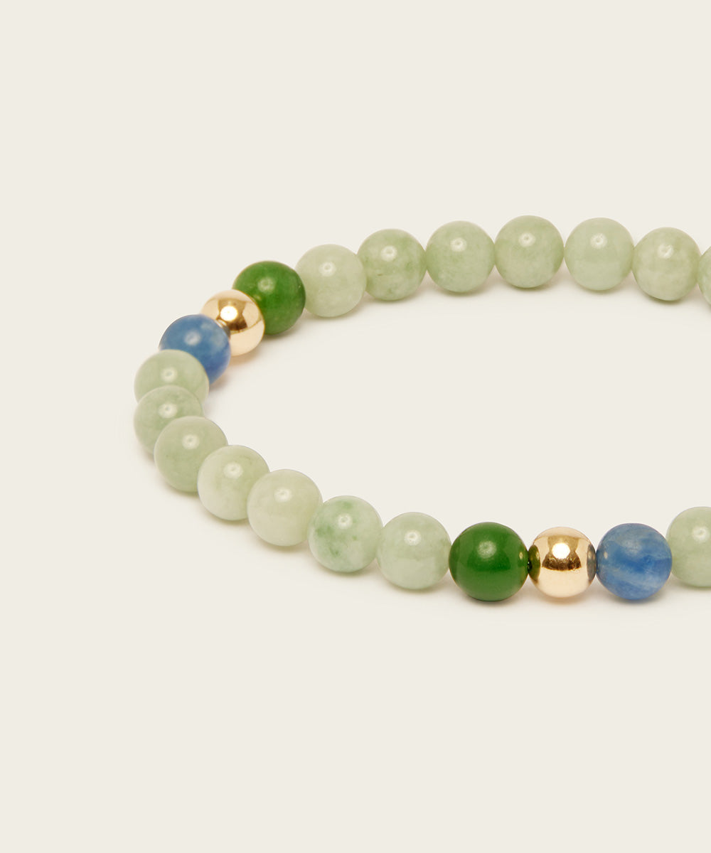 THE GWINGANNA BRACELET WITH BURMESE JADE, AFRICAN JADE & KYANITE