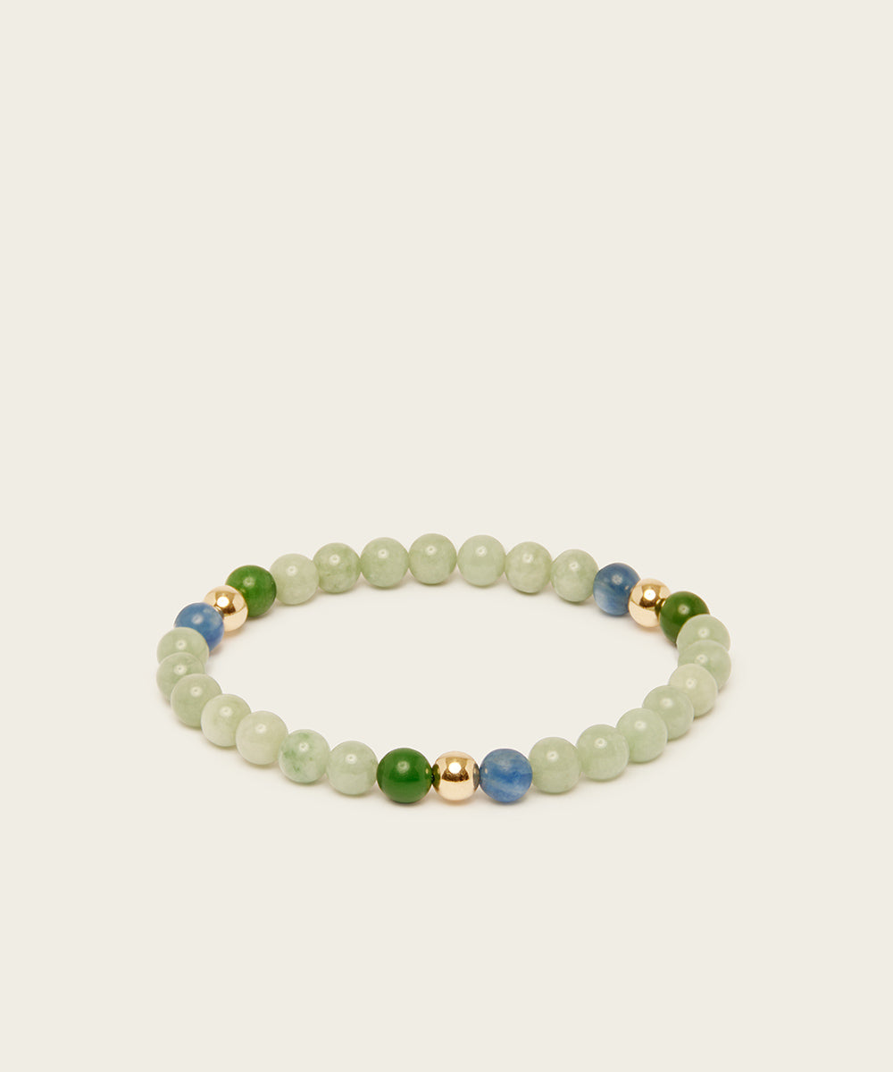 THE GWINGANNA BRACELET WITH BURMESE JADE, AFRICAN JADE & KYANITE