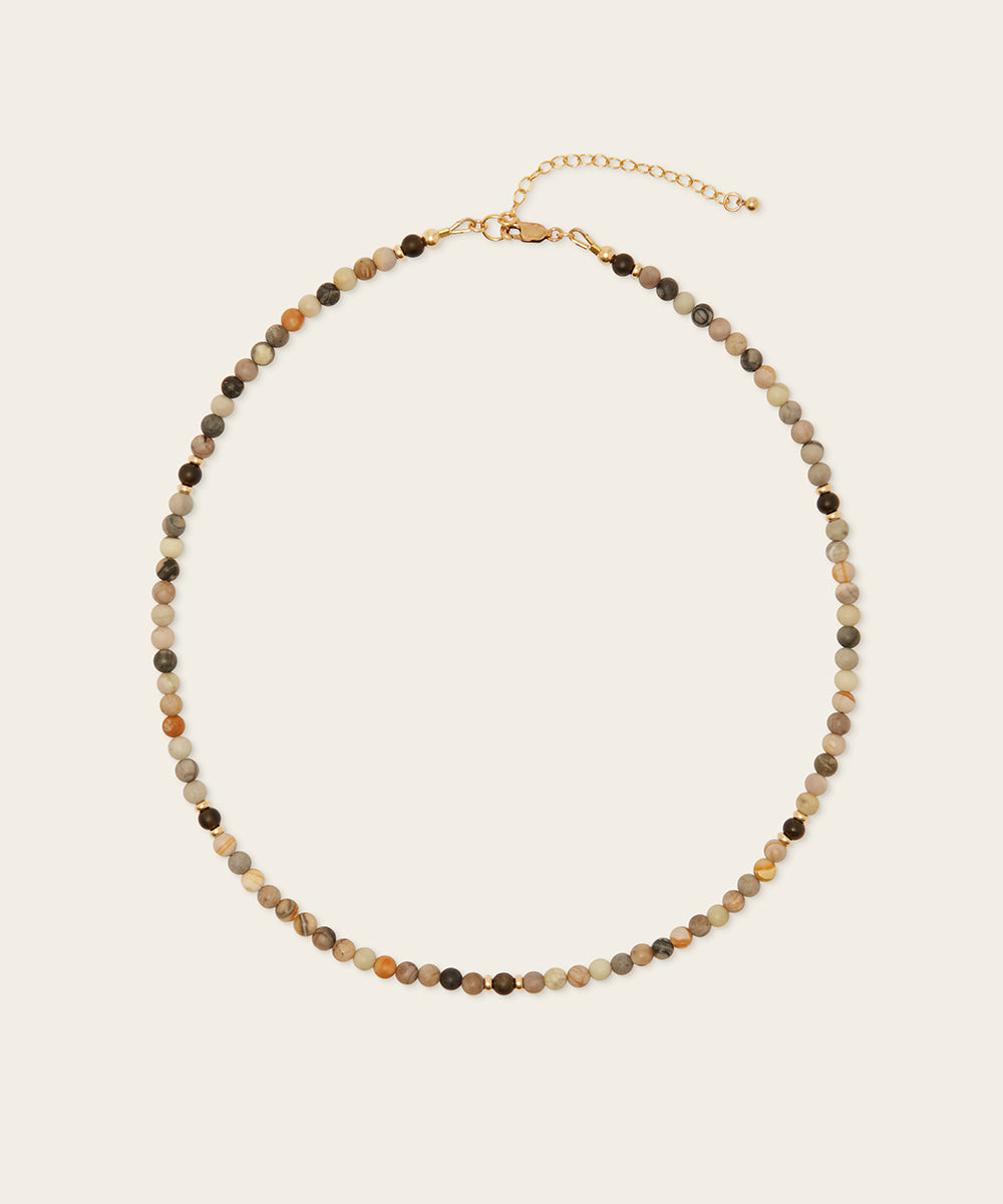 THE JOYFUL NURTURER NECKLACE WITH PICASSO JASPER & OBSIDIAN