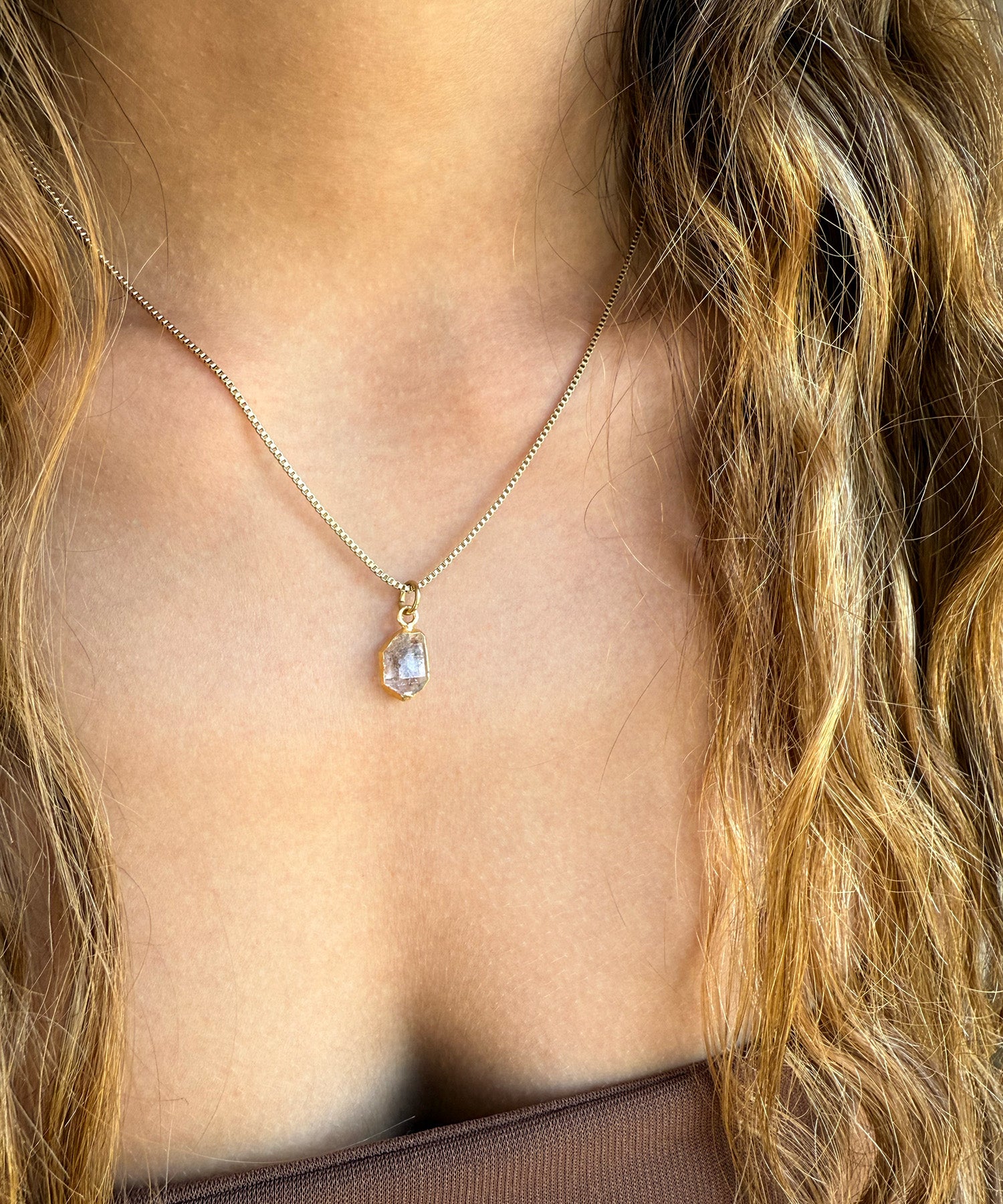 THE ARIES NECKLACE WITH HERKIMER DIAMOND QUARTZ