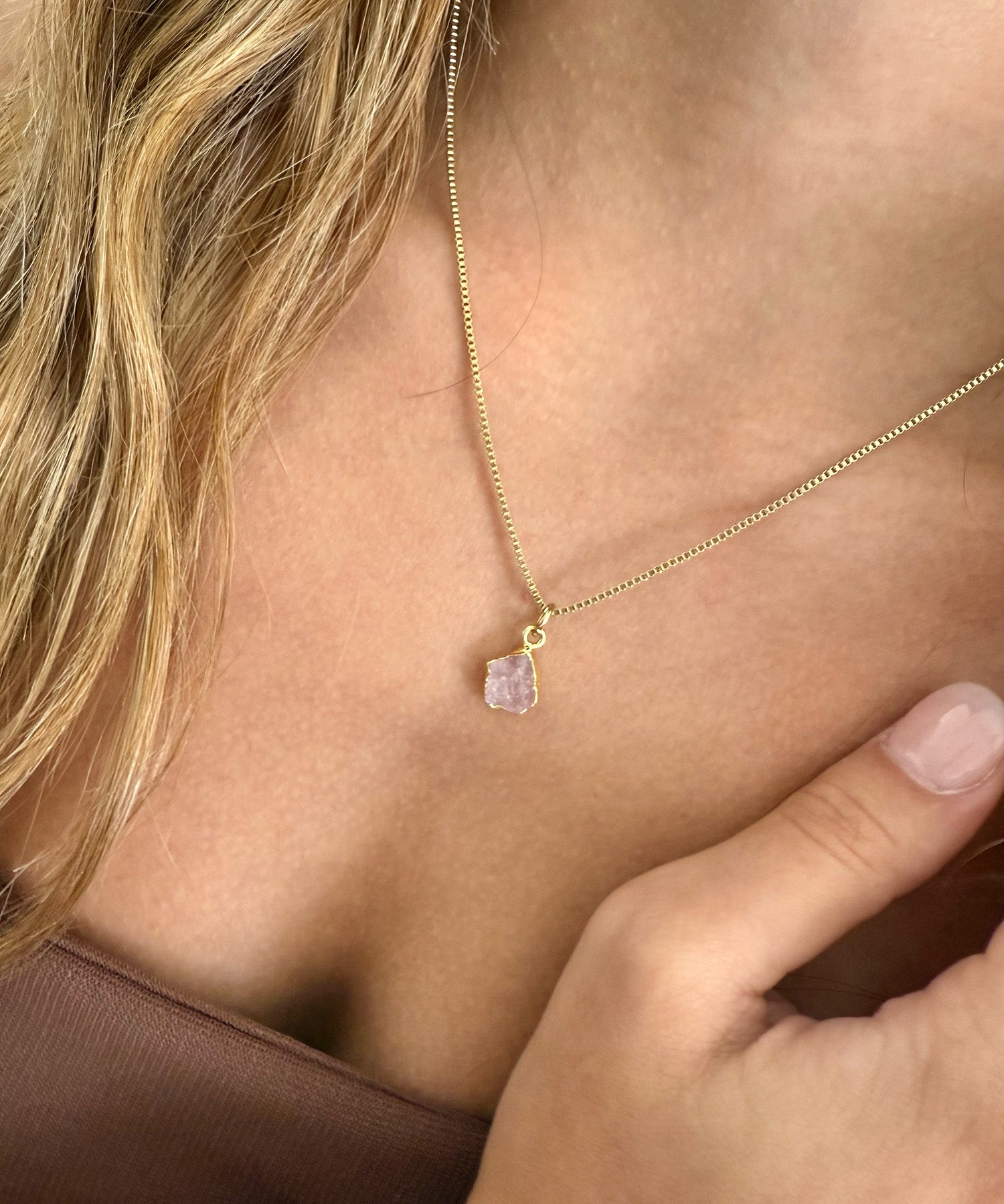 THE LIBRA NECKLACE WITH ROSE QUARTZ