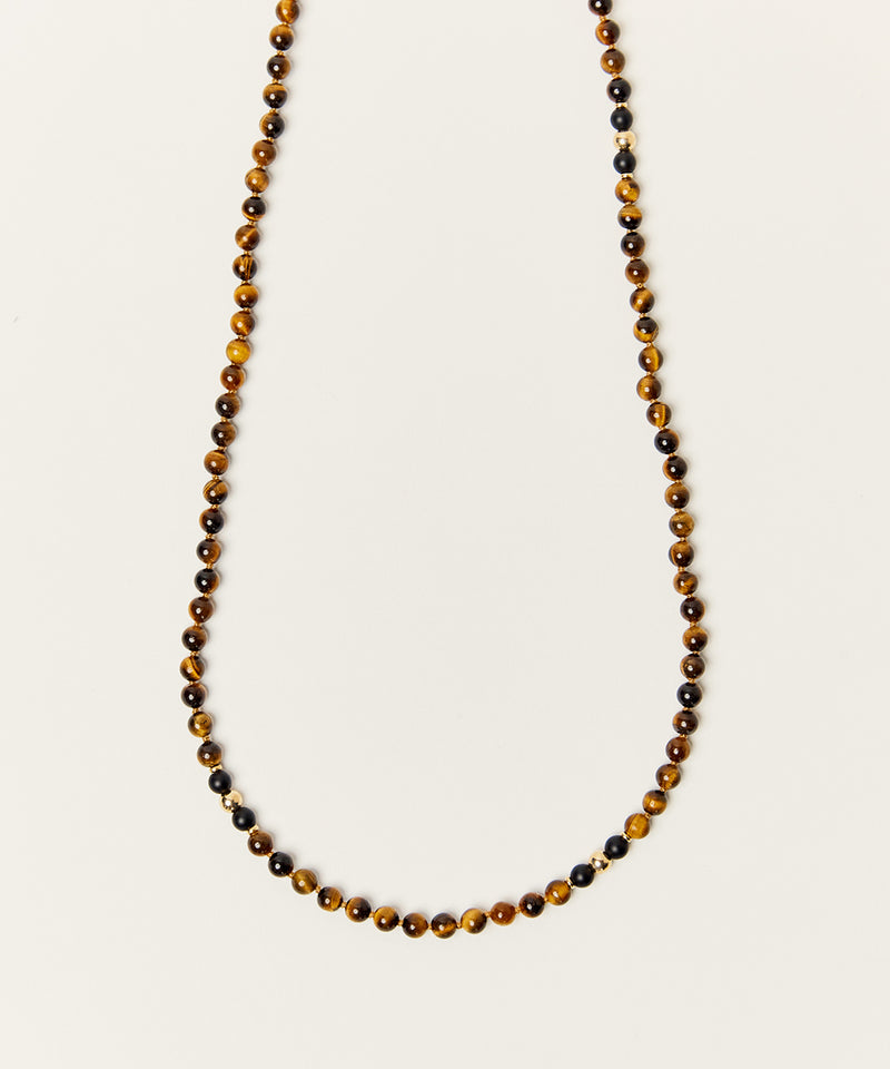 UNIVERSAL INSPIRATION NECKLACE WITH TIGER'S EYE & ONYX