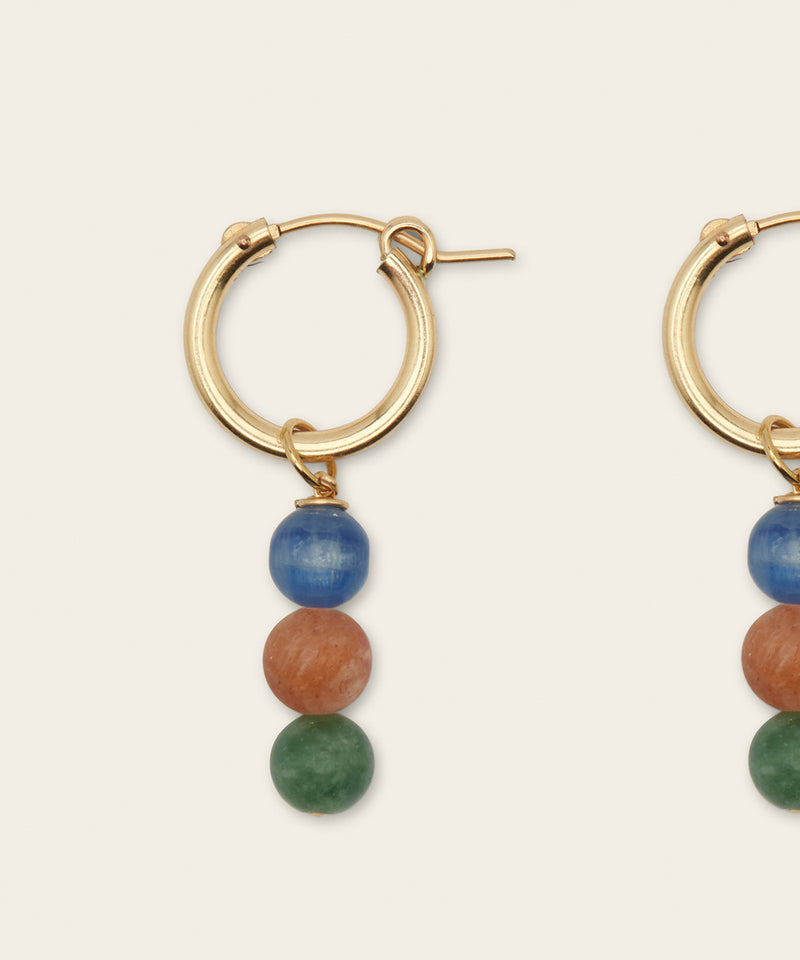 WANDERLUST DREAMS EARRINGS WITH KYANITE, SUNSTONE & JADE