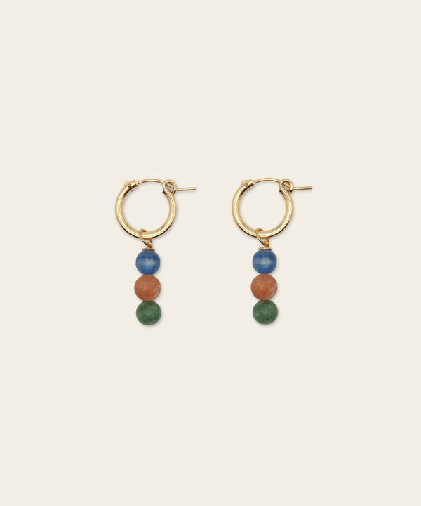 WANDERLUST DREAMS EARRINGS WITH KYANITE, SUNSTONE & JADE