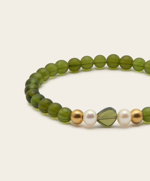 WANDERLUST ODYSSEY BRACELET WITH MOLDAVITE & PEARL (LIMITED-EDITION)