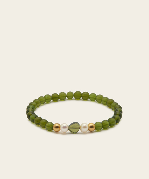 WANDERLUST ODYSSEY BRACELET WITH MOLDAVITE & PEARL (LIMITED-EDITION)