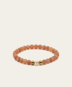 WANDERLUST SUNRAY BRACELET WITH PEARL & SUNSTONE