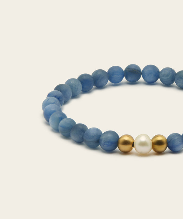 WANDERLUST VOYAGER BRACELET WITH PEARL & KYANITE