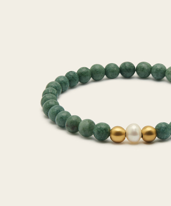 WANDERLUST WEALTH BRACELET WITH PEARL & BURMESE JADE