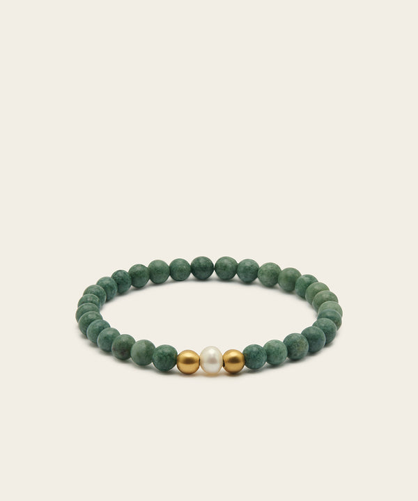 WANDERLUST WEALTH BRACELET WITH PEARL & BURMESE JADE