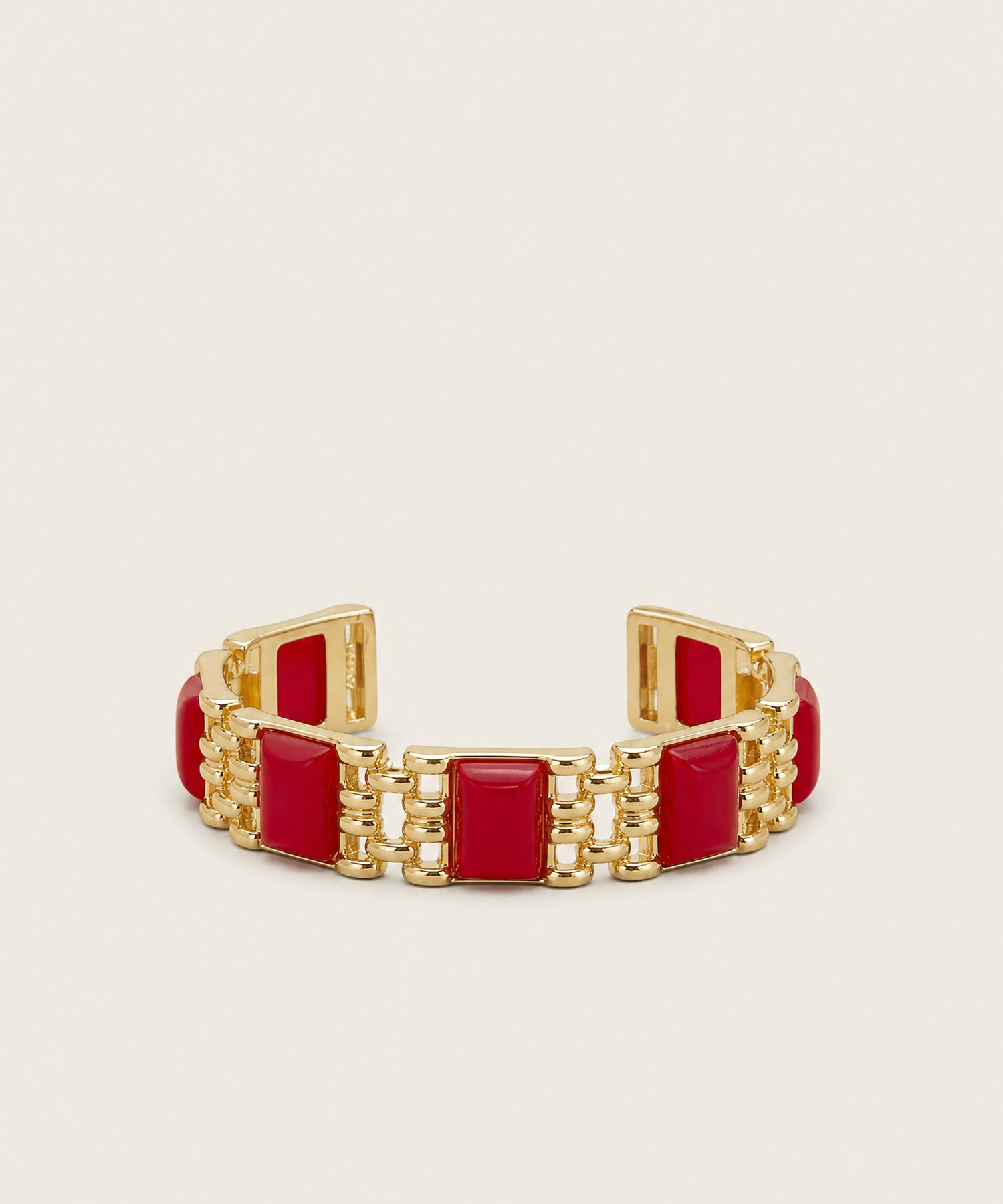 WARRIOR CUFF BRACELET WITH RED AGATE (LIMITED-EDITION)