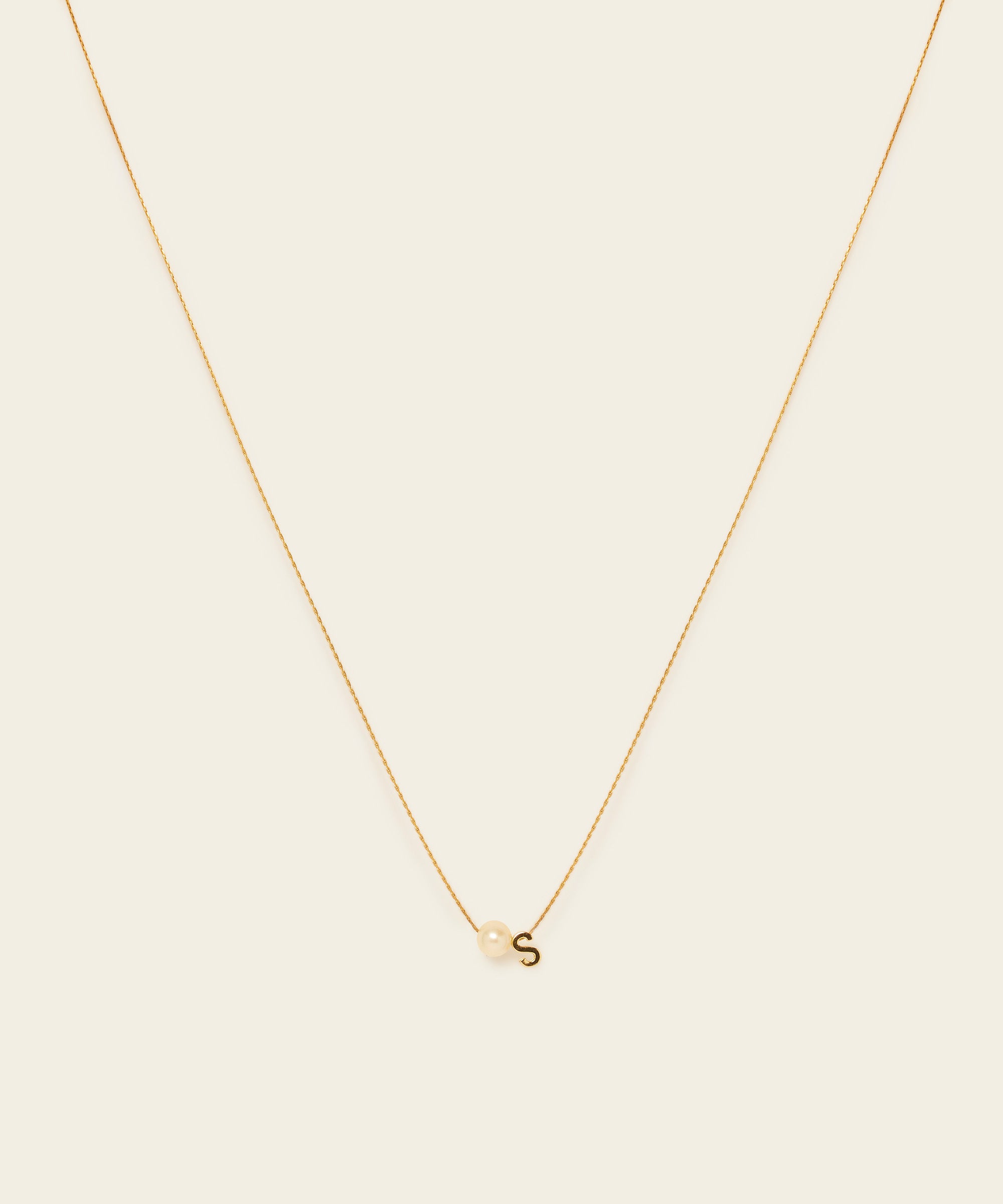 LETTER NECKLACE WITH AKOYA PEARL (WISDOM)