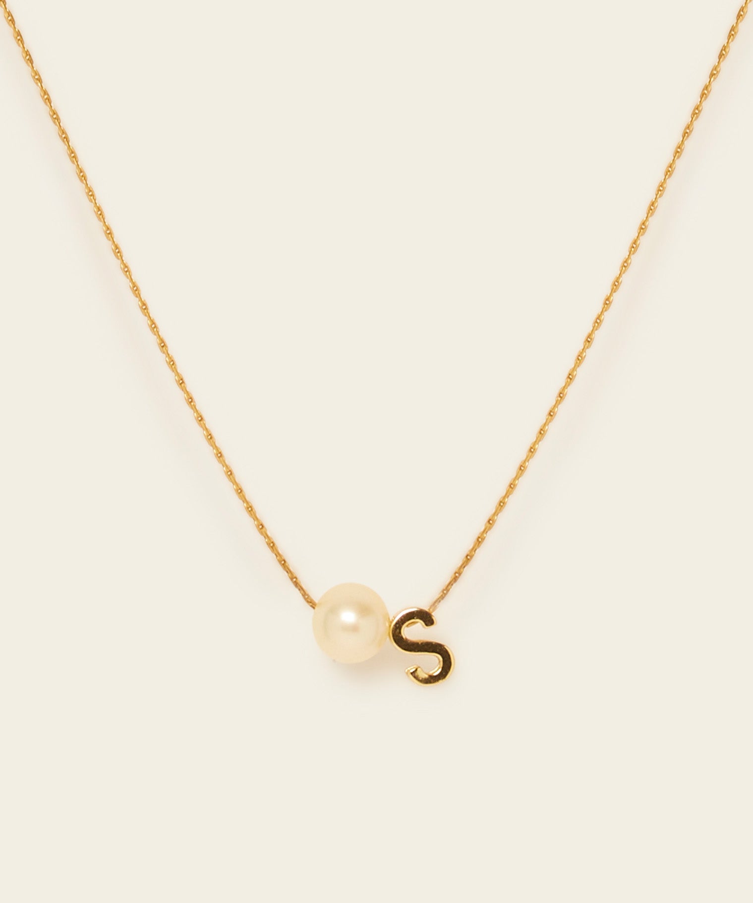 LETTER NECKLACE WITH AKOYA PEARL (WISDOM)