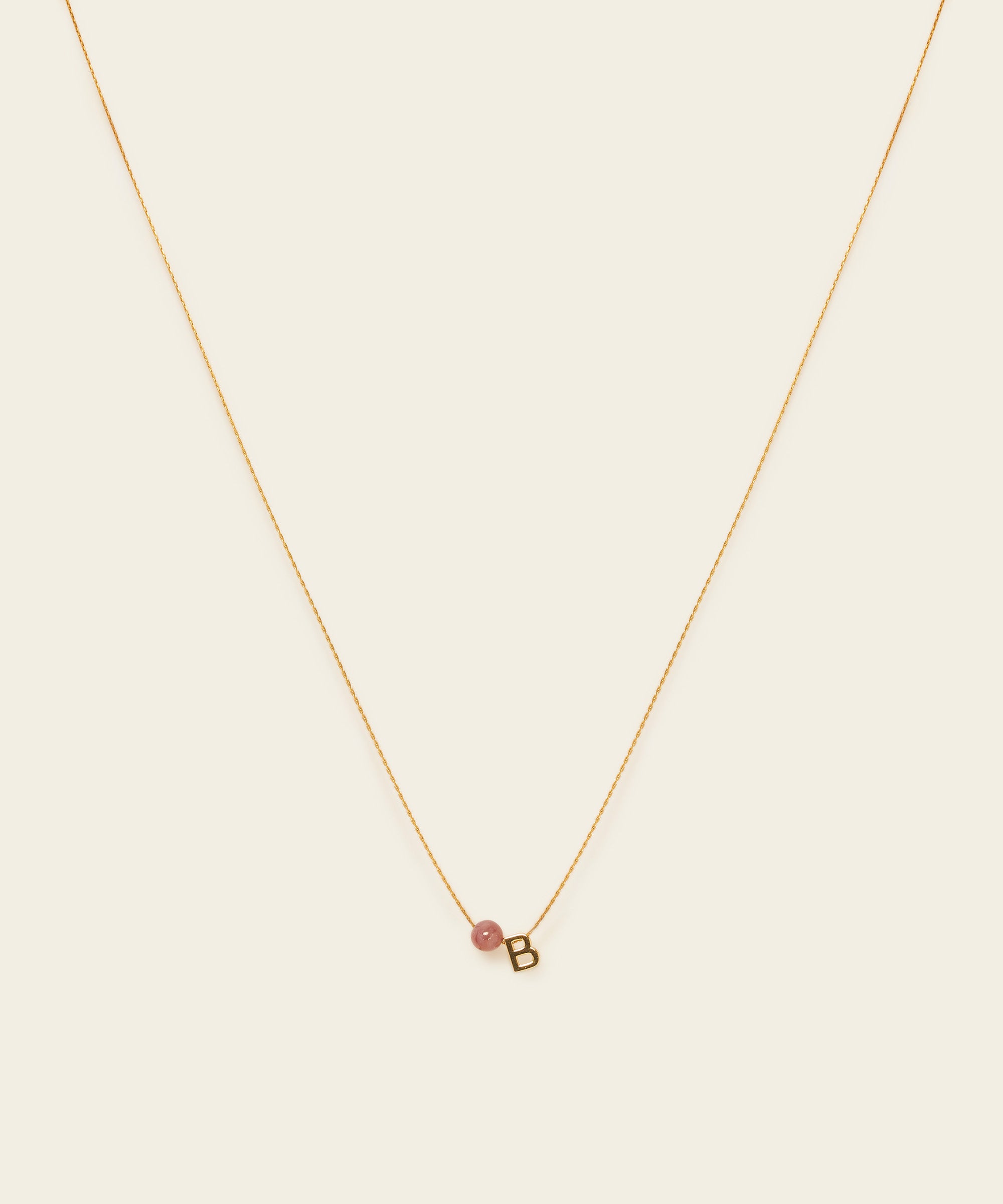LETTER NECKLACE WITH RUBY (SELF-LOVE)
