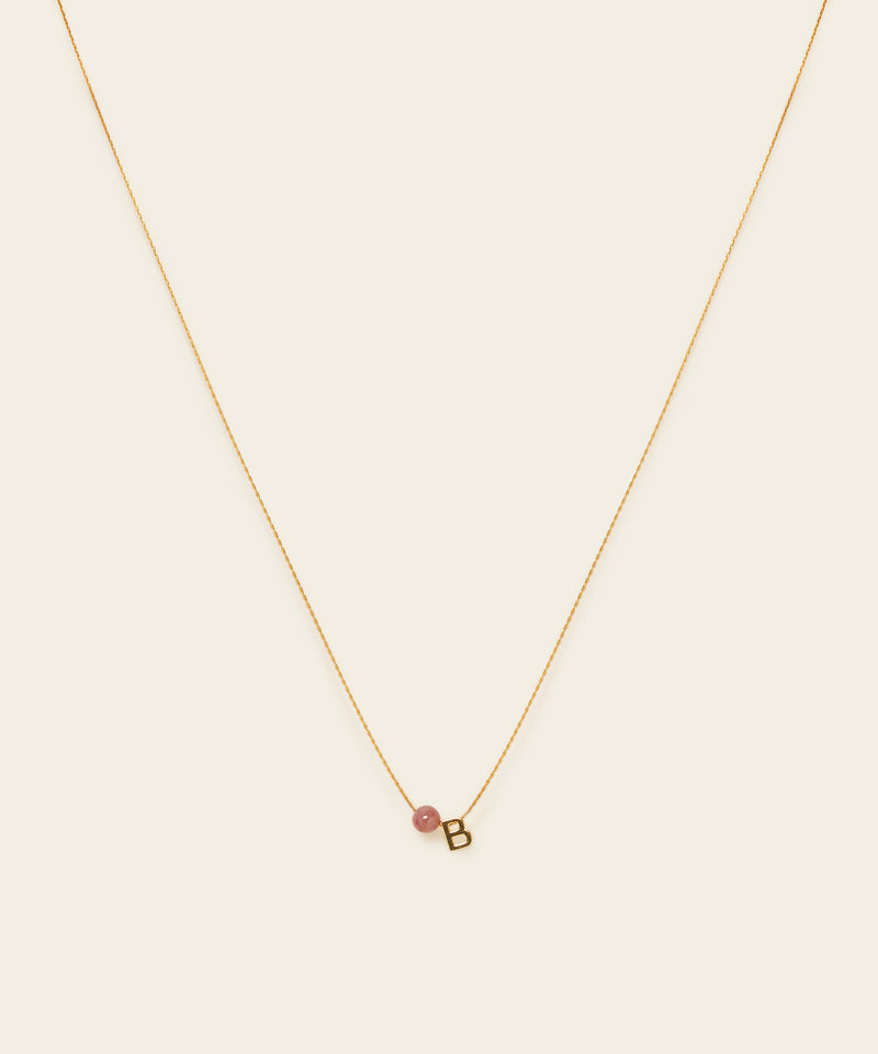 LETTER NECKLACE WITH RUBY (SELF-LOVE)