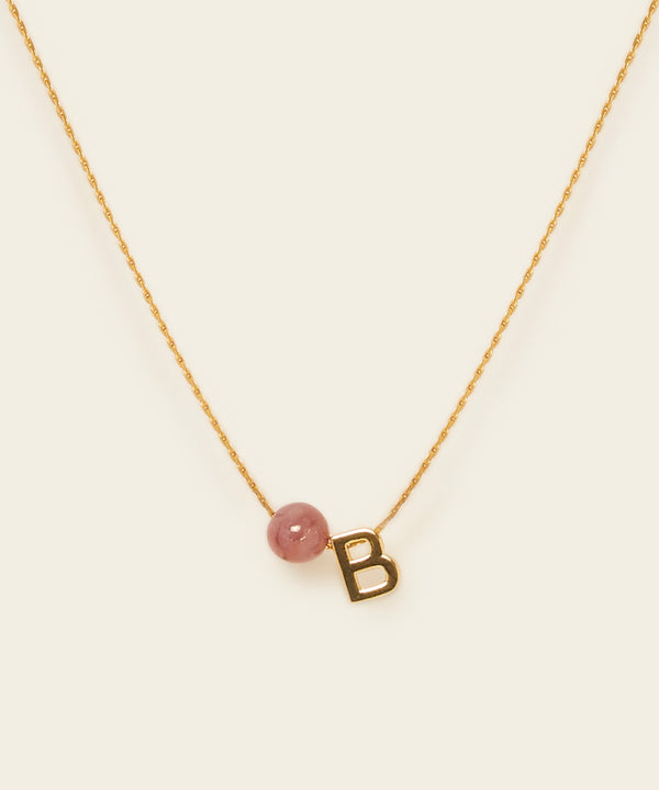LETTER NECKLACE WITH RUBY (SELF-LOVE)