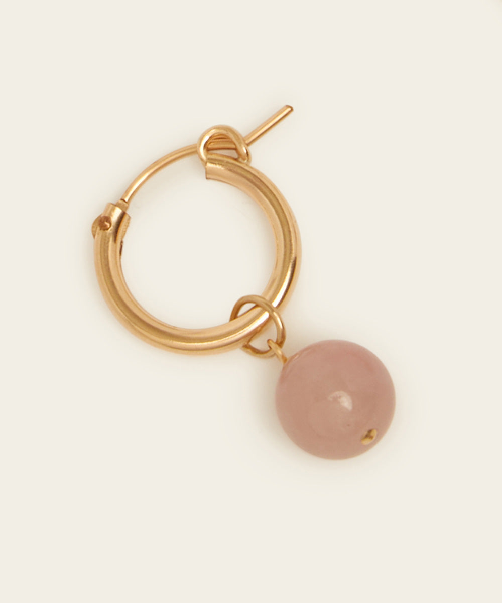 HIGHER LOVE EARRINGS WITH MADAGASCAR ROSE QUARTZ
