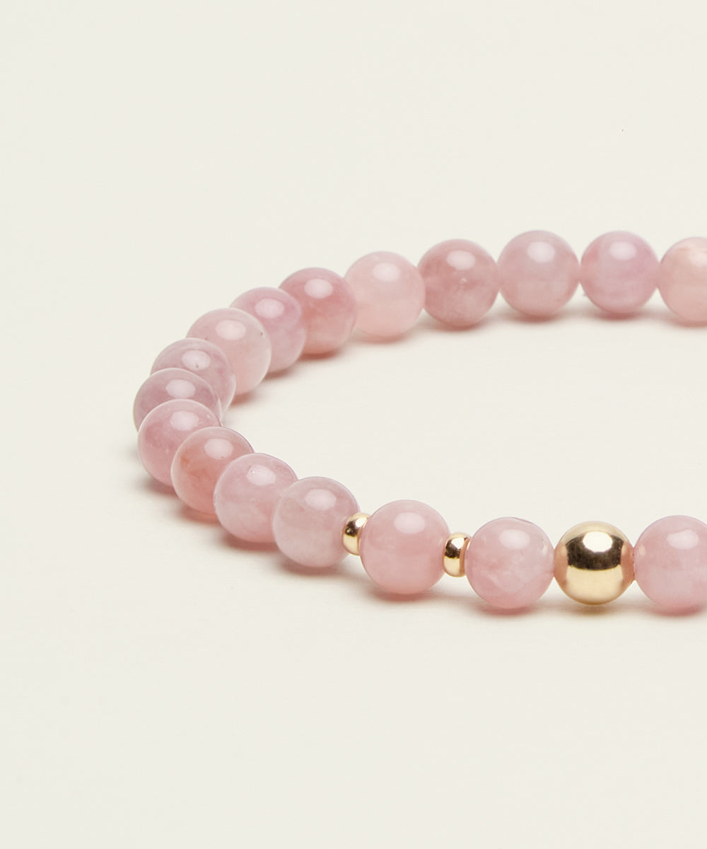 LOVE BRACELET WITH MADAGASCAR ROSE QUARTZ
