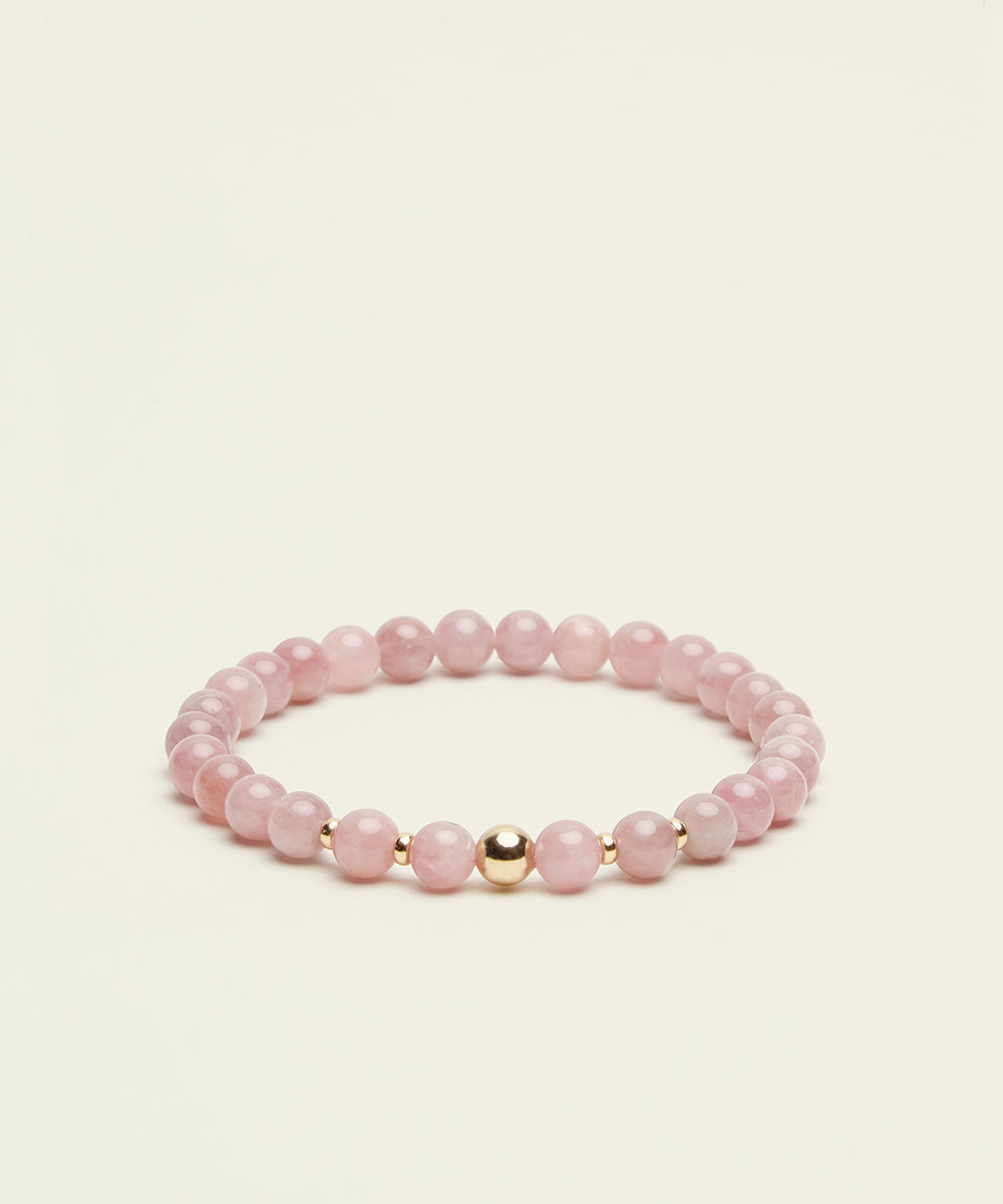 LOVE BRACELET WITH MADAGASCAR ROSE QUARTZ