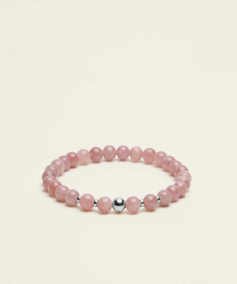 LOVE BRACELET WITH MADAGASCAR ROSE QUARTZ