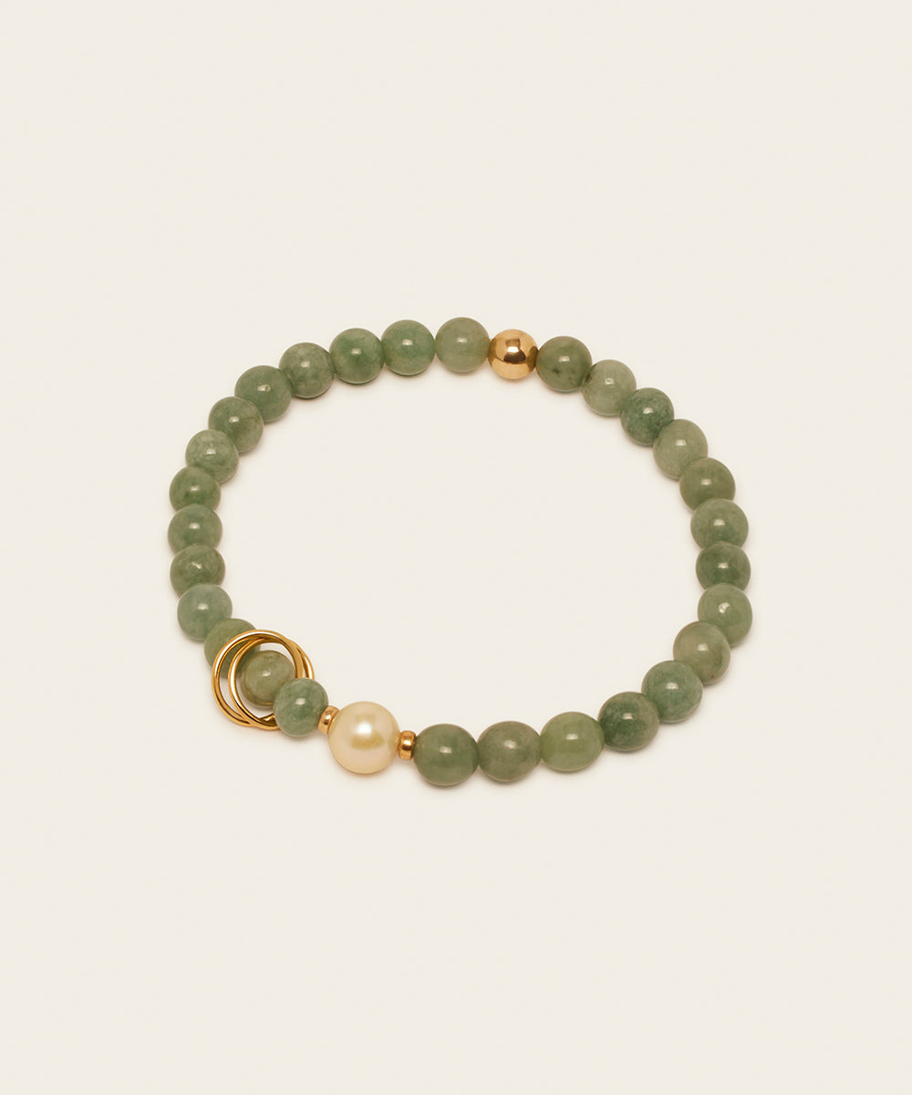 SOULMATES HARMONY BRACELET WITH AKOYA PEARL & BURMESE JADE