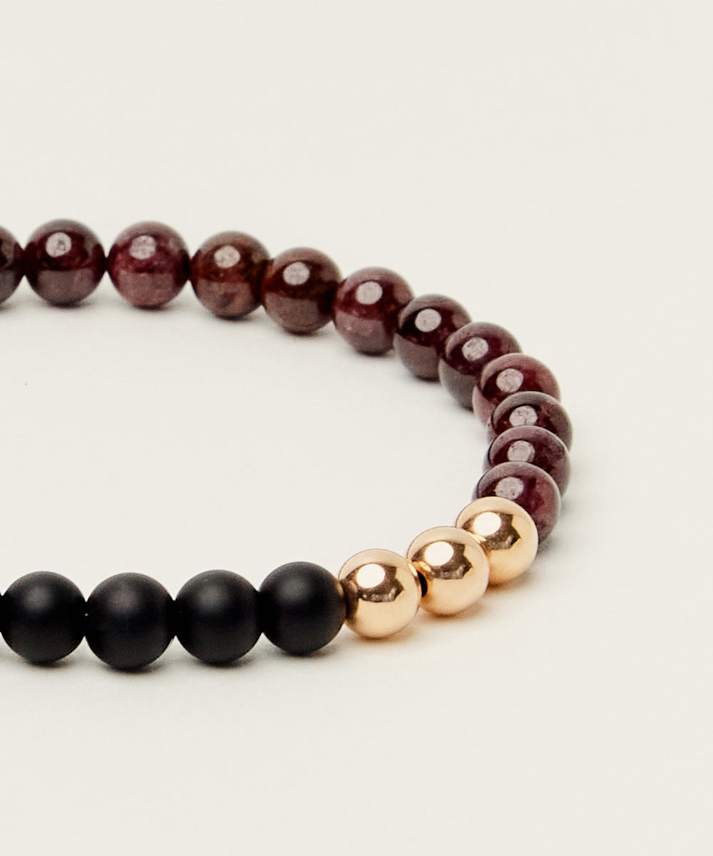THE REX BRACELET WITH GARNET & ONYX