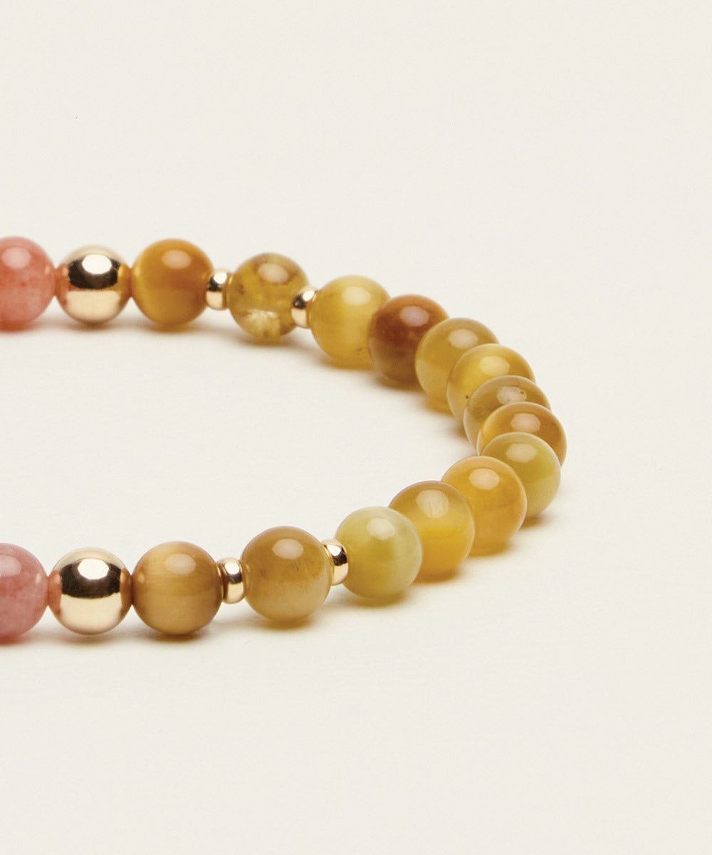THE SUN-SEEKER BRACELET WITH SUNSTONE & GOLDEN TIGER'S EYE