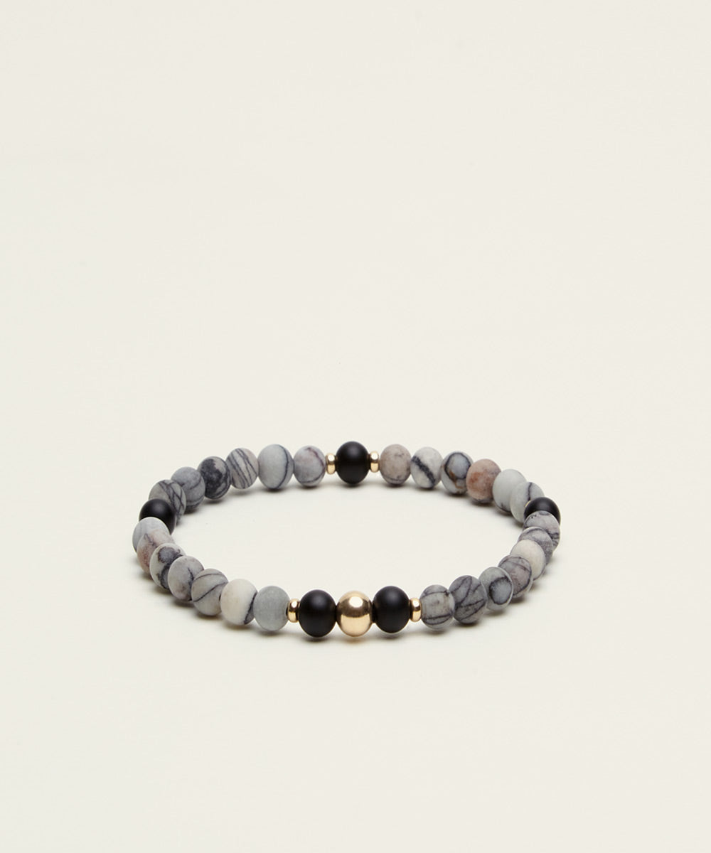 UNIVERSAL ENERGY BRACELET WITH MAP JASPER & ONYX