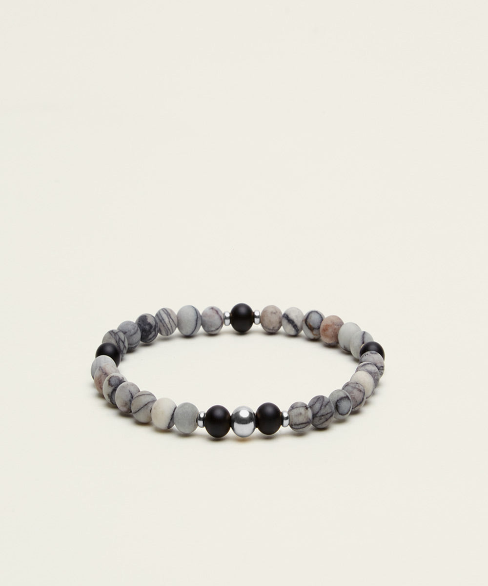UNIVERSAL ENERGY BRACELET WITH MAP JASPER & ONYX
